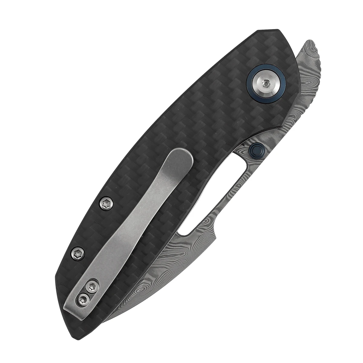 Navaja plegable Tenable cuchillo bolsillo acero damasco 14C28N G10 - imagen 3
