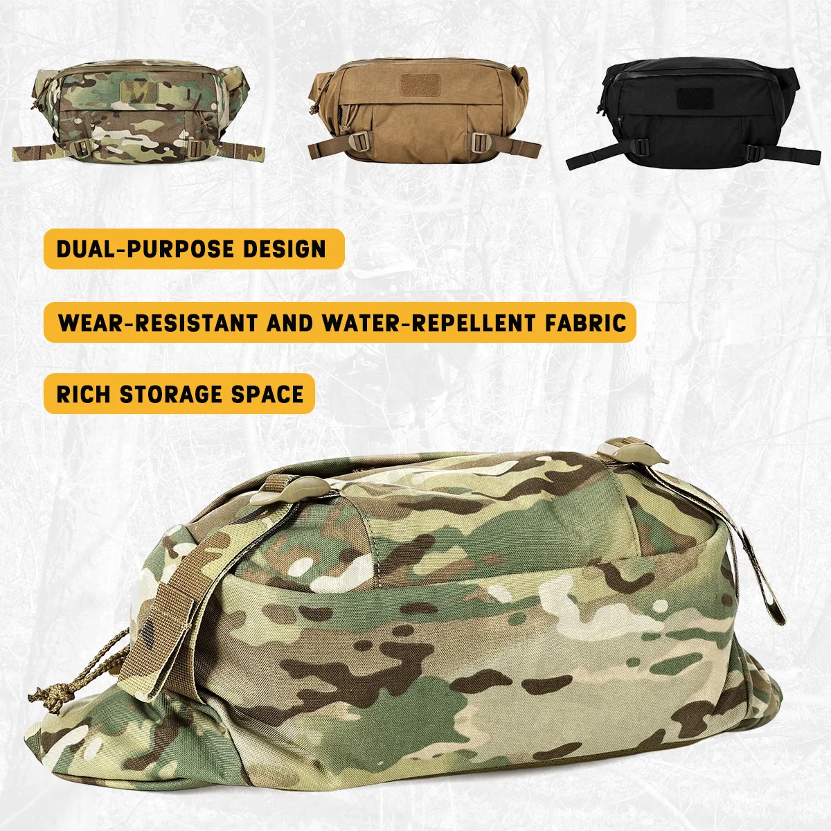 VOTAGOO Riñonera táctica Cordura impermeable bandolera - imagen 2