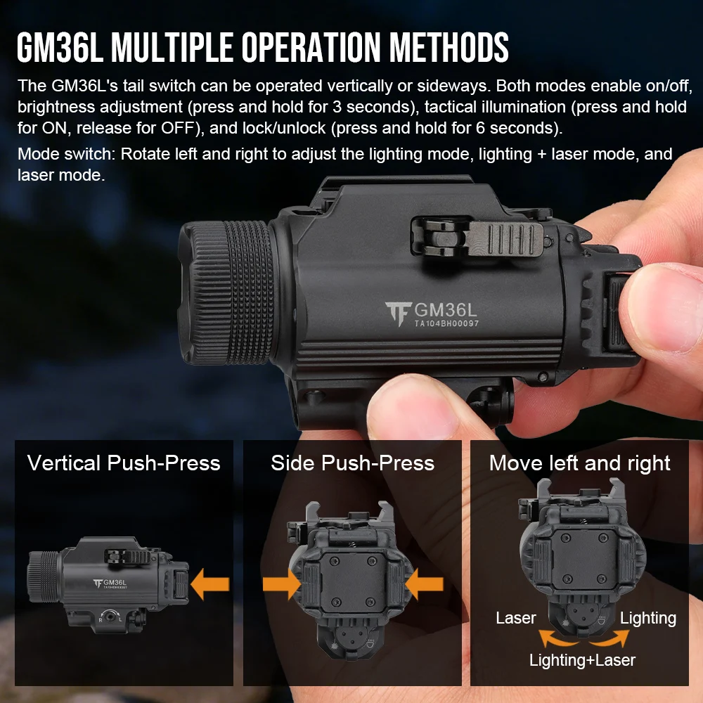 Trustfire GM36L Linterna táctica para riel con LED recargable - imagen 4