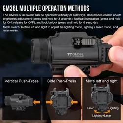 Trustfire GM36L Linterna táctica para riel con LED recargable