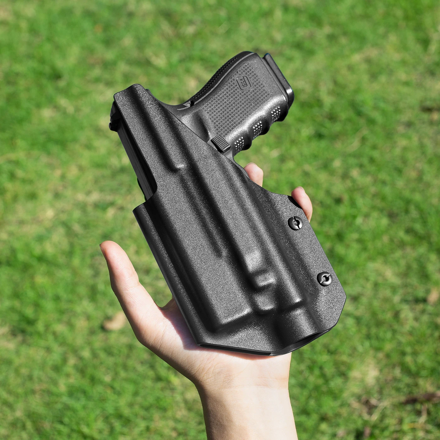 Funda Kydex IWB para Glock con Olight Baldr PRO y punto rojo diestro - imagen 4