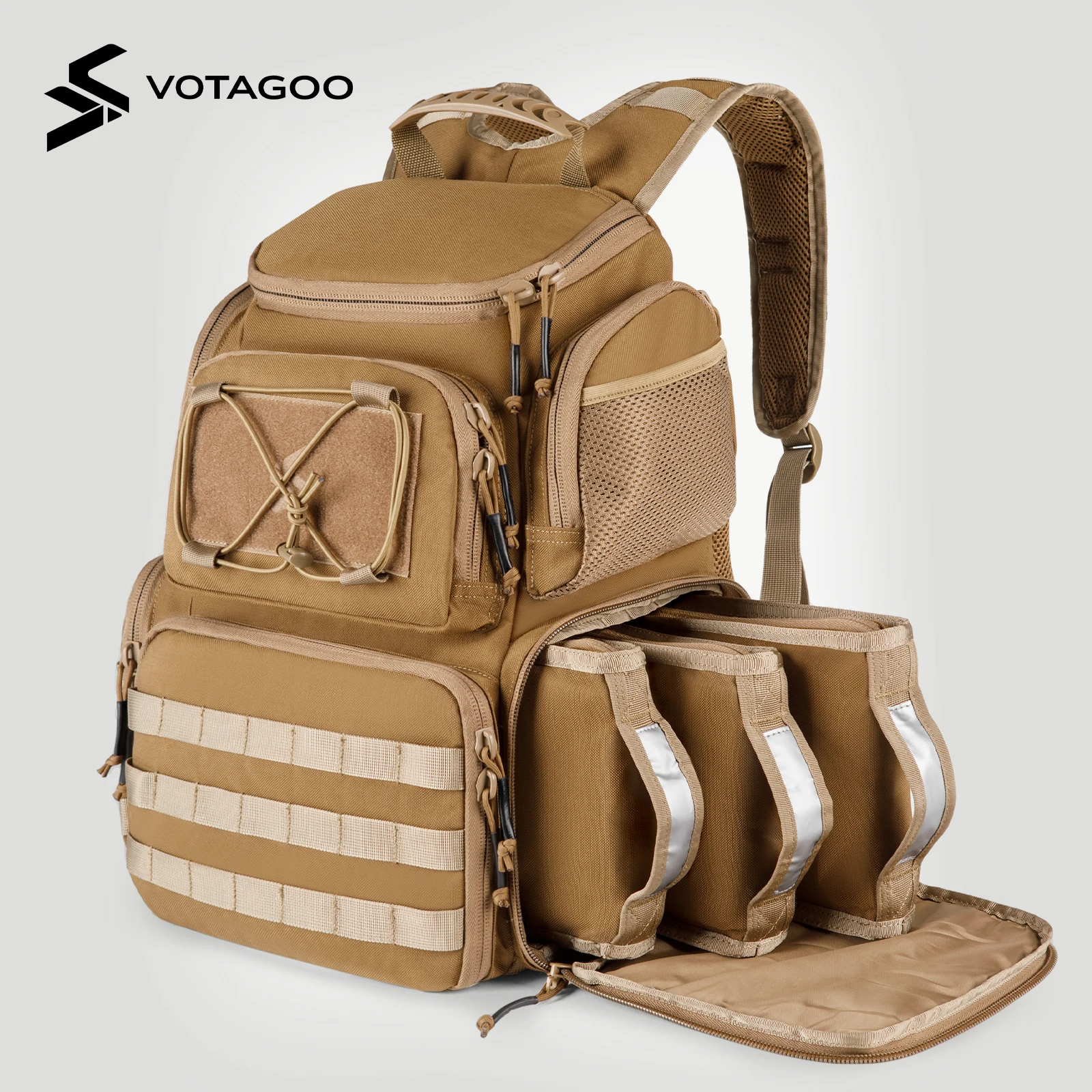 VOTAGOO Mochila táctica negra V2 para caza aire libre