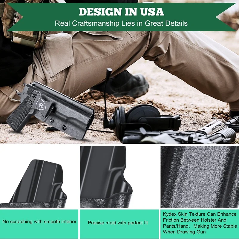 Funda IWB Kydex para 1911 5 pulgadas sin raíl – Porte oculta - imagen 5