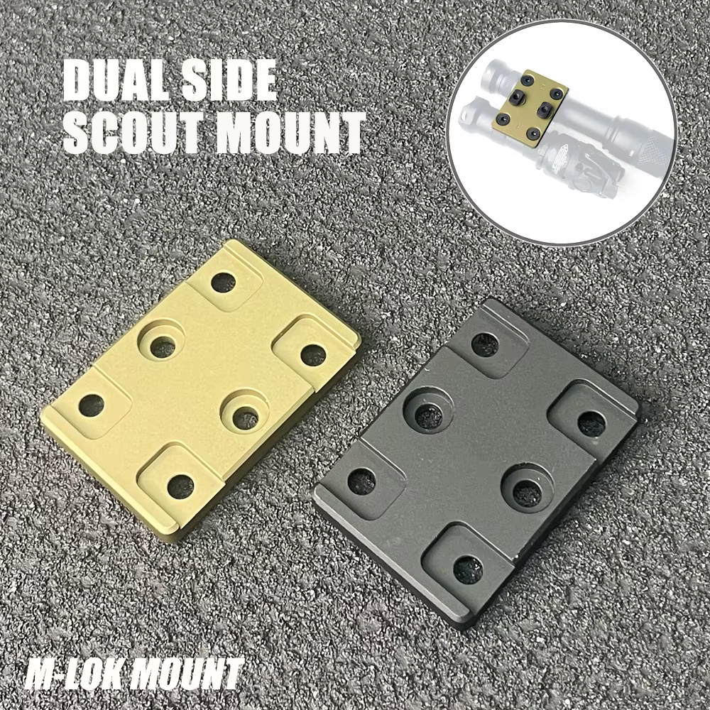Soporte M-LOK doble cara para dos luces tácticas – Caza - imagen 3
