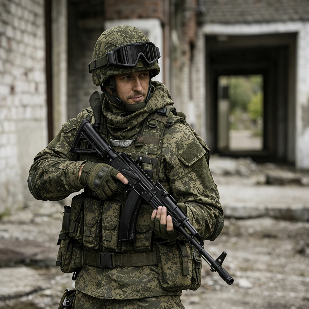 EMR conjunto de chaleco táctico y sistema MOLLE camuflaje ruso - imagen 5