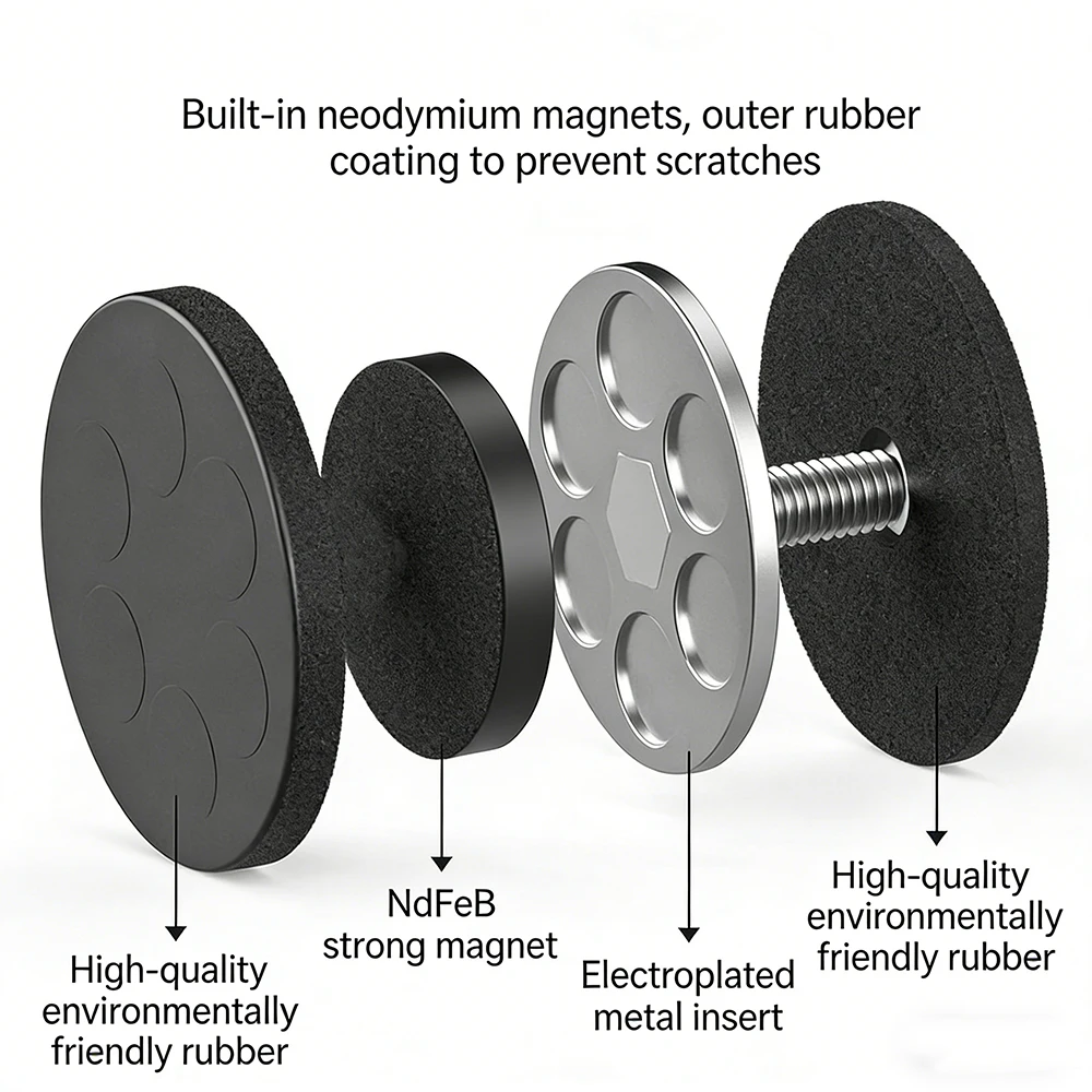 Soporte táctico magnético para visera solar con clip ajustable