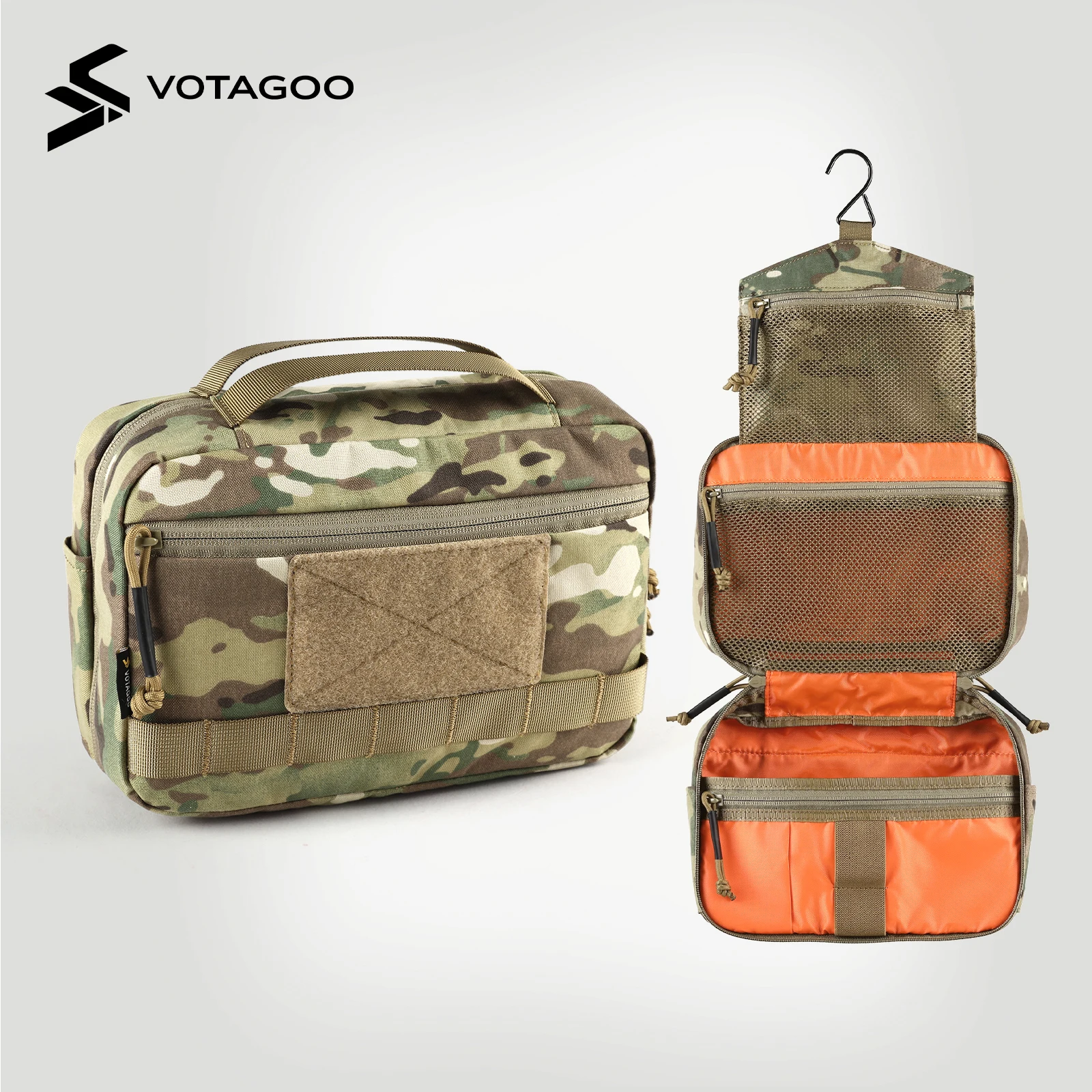 VOTAGOO Bolsa de aseo táctica MOLLE EDC kit de baño viaje - imagen 2