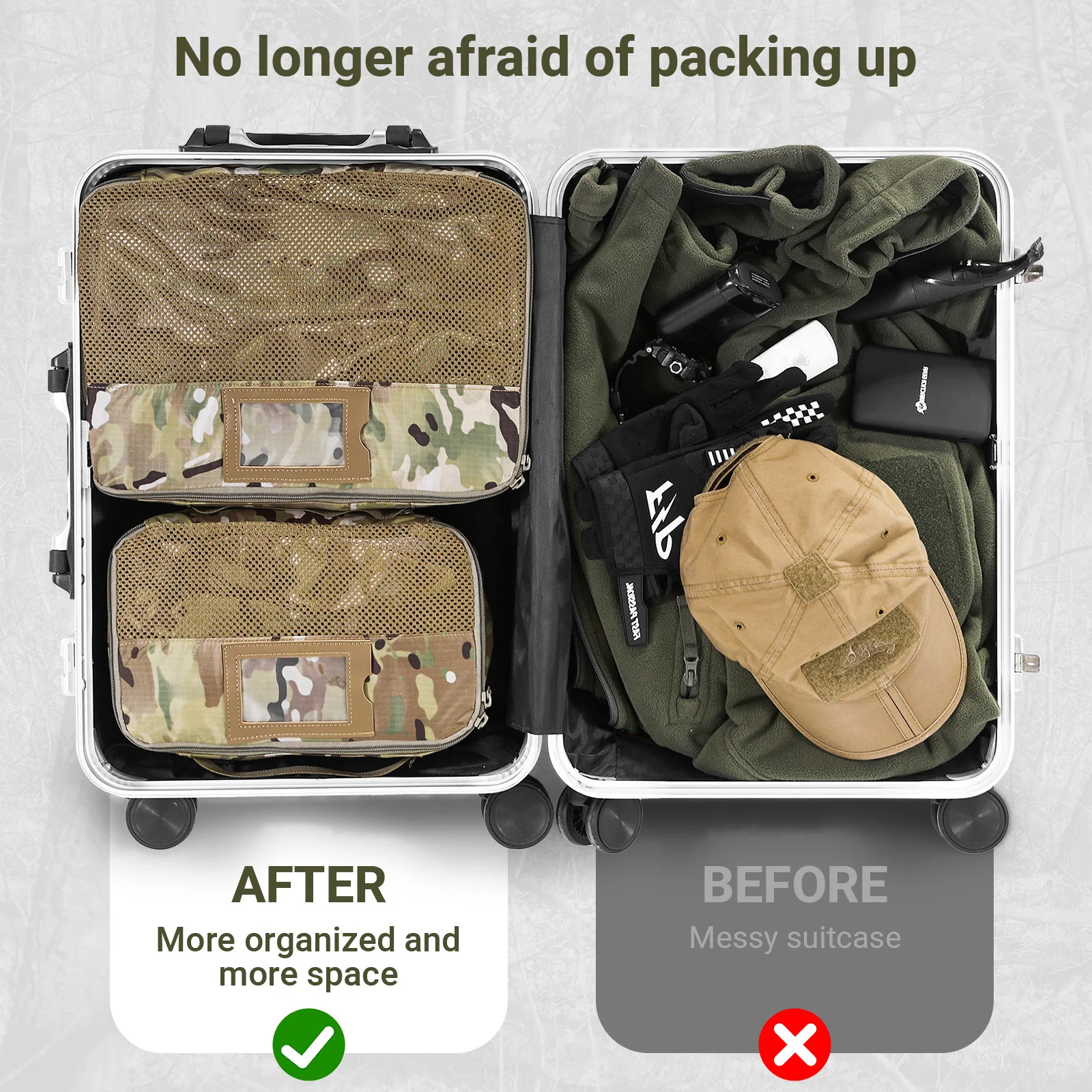 VOTAGOO cubos de organización tácticos para viaje aire libre - imagen 5