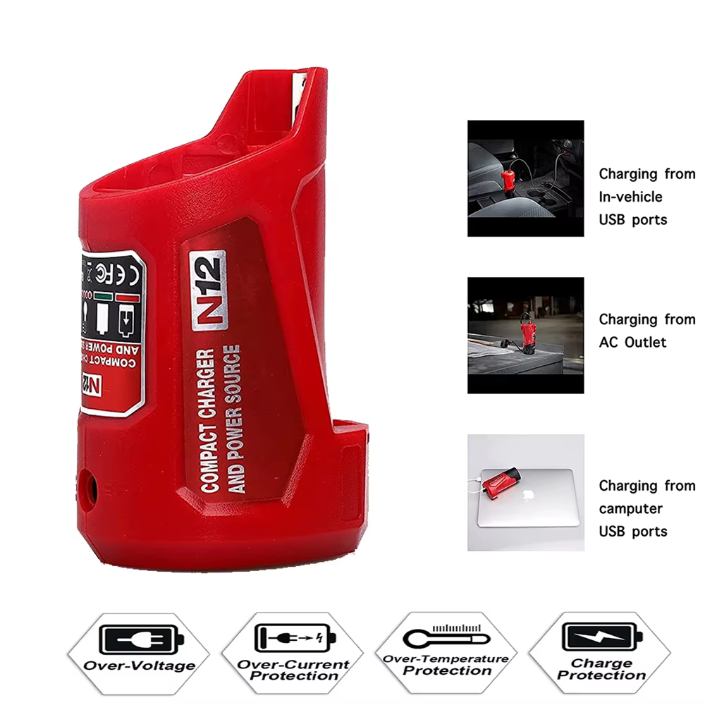 Milwaukee M12 USB Cargador 12V – Banco de energía para móvil - imagen 3