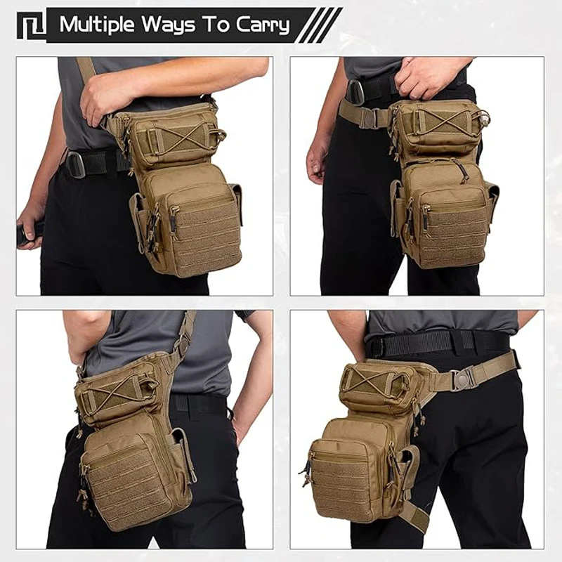 VOTAGOO Bolsa táctica de pierna para muslo unisex, senderismo - imagen 3