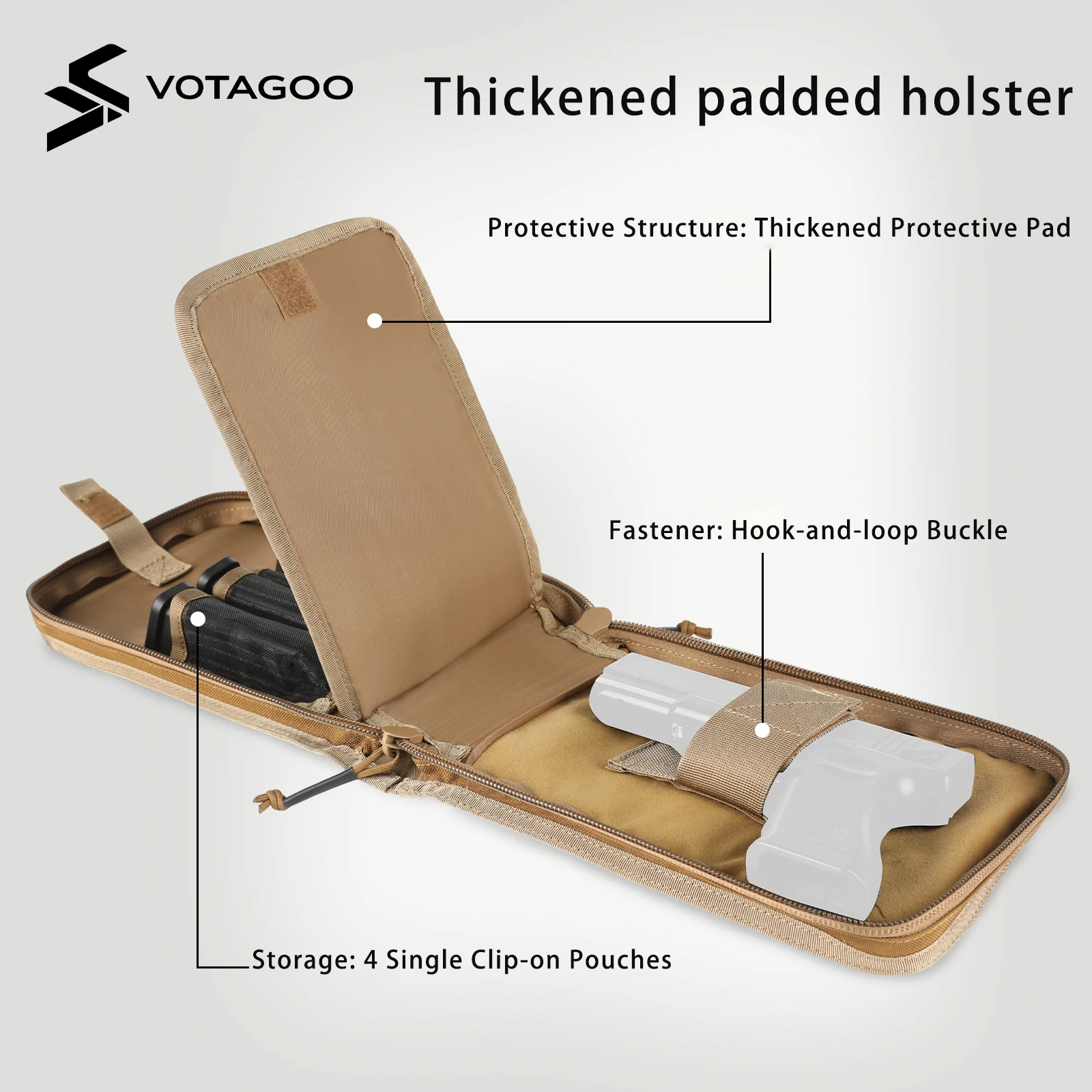 VOTAGOO Mochila táctica negra V2 para caza aire libre - imagen 4