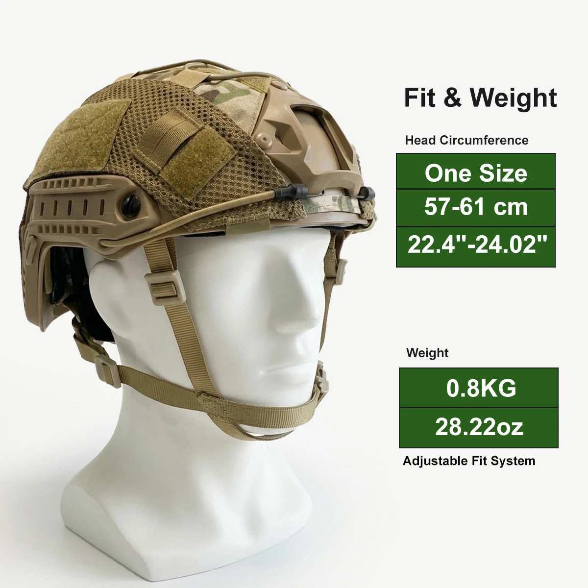 Casco táctico FAST de ABS con funda, Airsoft y paintball - imagen 5