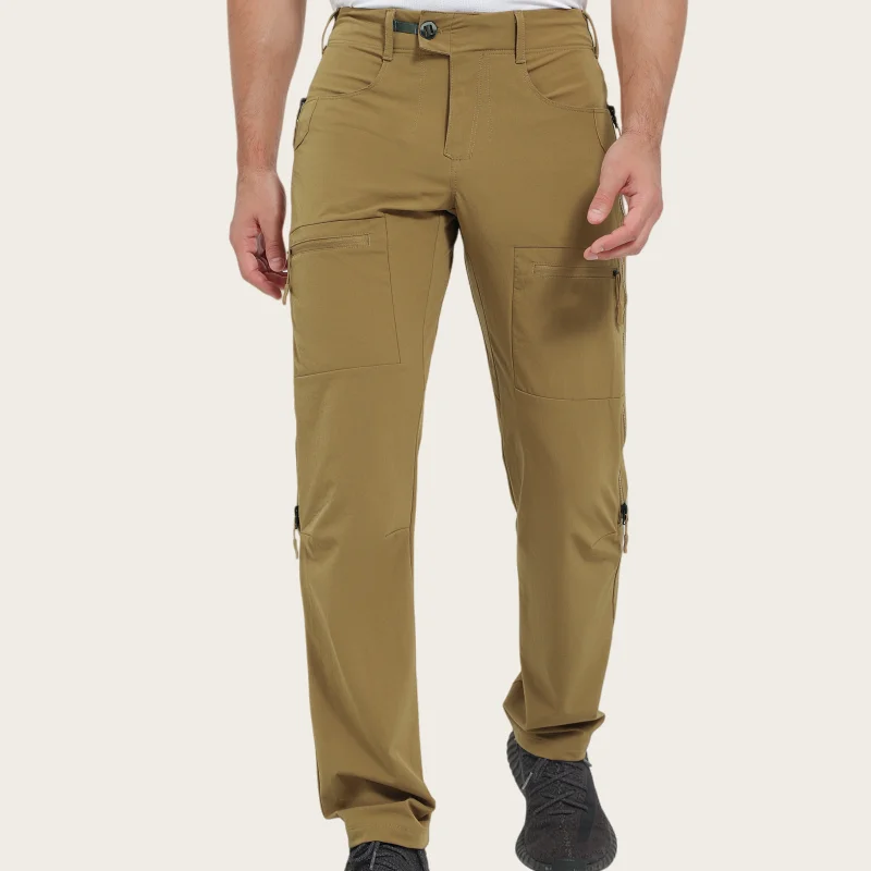 Pantalones tácticos de nailon elástico, secado rápido con cremalleras - imagen 4