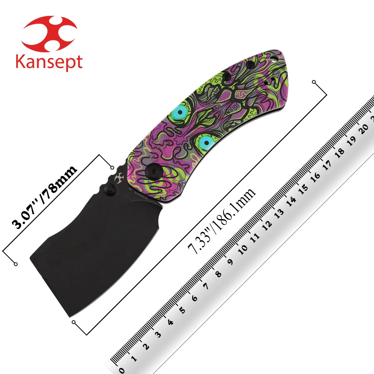 Kansept TE2030V Navaja táctica de bolsillo hoja D2 G10 carbono