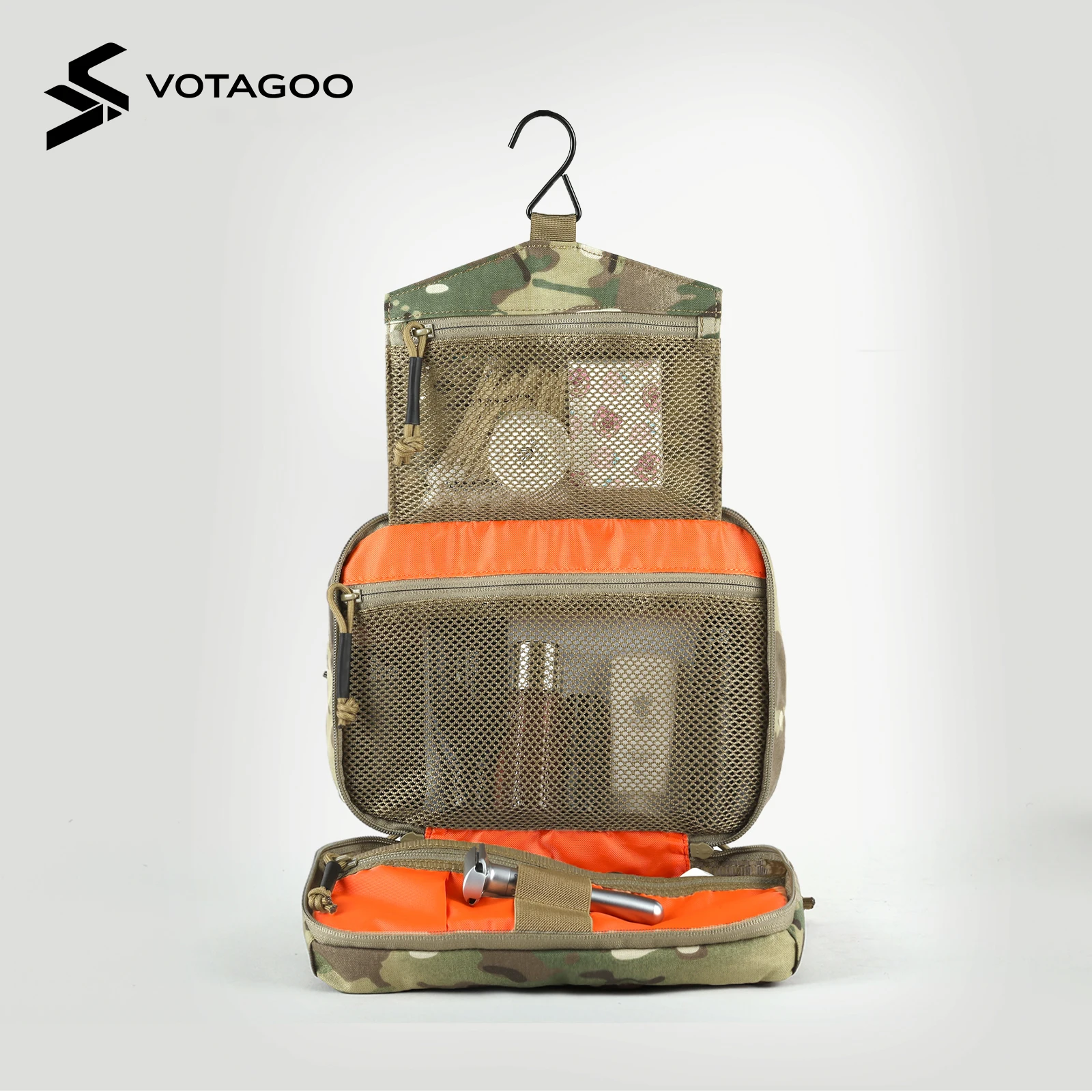 VOTAGOO Bolsa de aseo táctica MOLLE EDC kit de baño viaje - imagen 3
