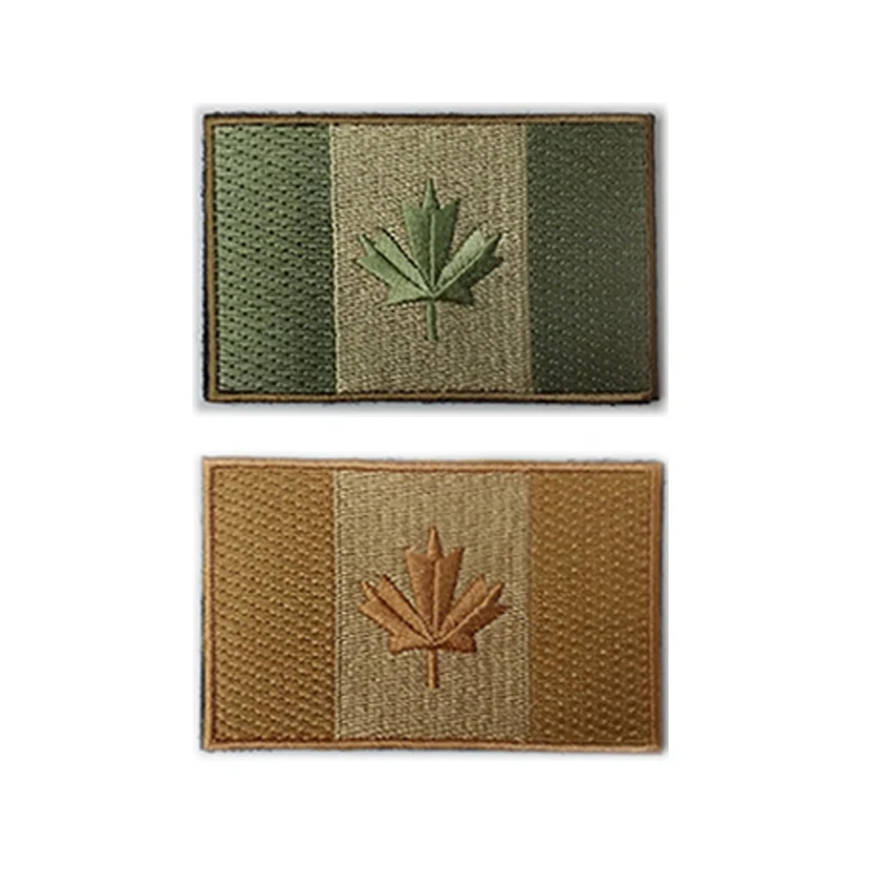 Parche bordado bandera Canadá – Hoja de arce 3D para uniforme táctico - imagen 3