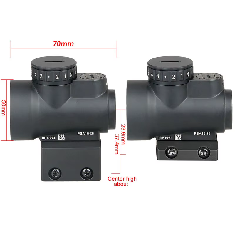 Mira táctica 1x de 2.5 MOA impermeable con soporte elevado para caza - imagen 3