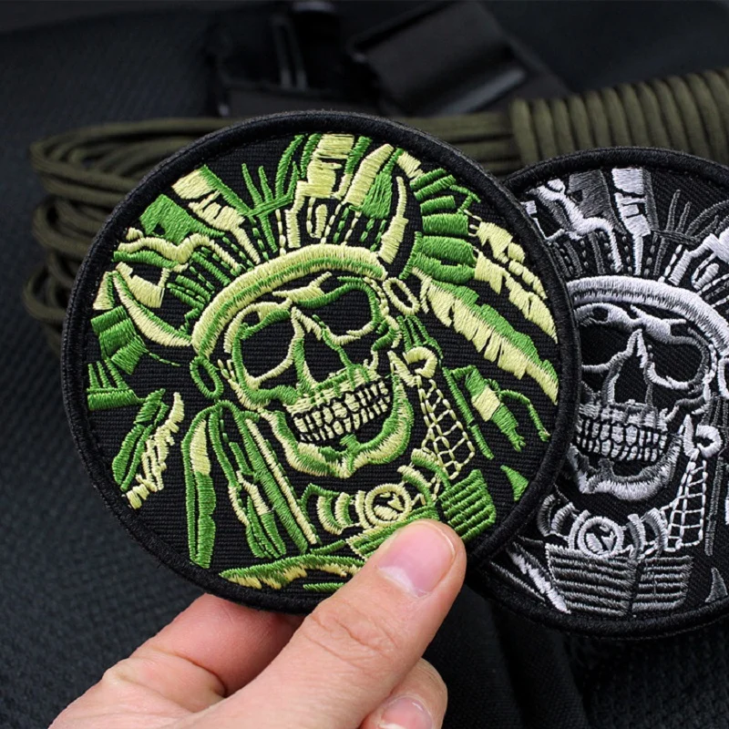 Parche militar Death Skull War Chief – Insignia táctica USA chaqueta - imagen 4