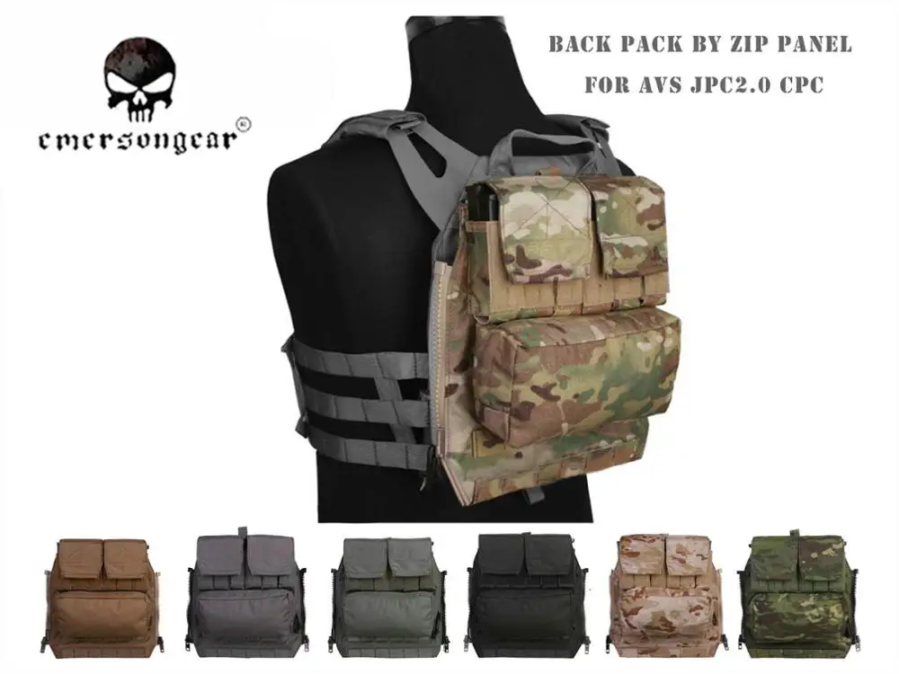 Mochila Emersongear Panel ZIP AVS JPC2.0 CPC Táctica Airsoft