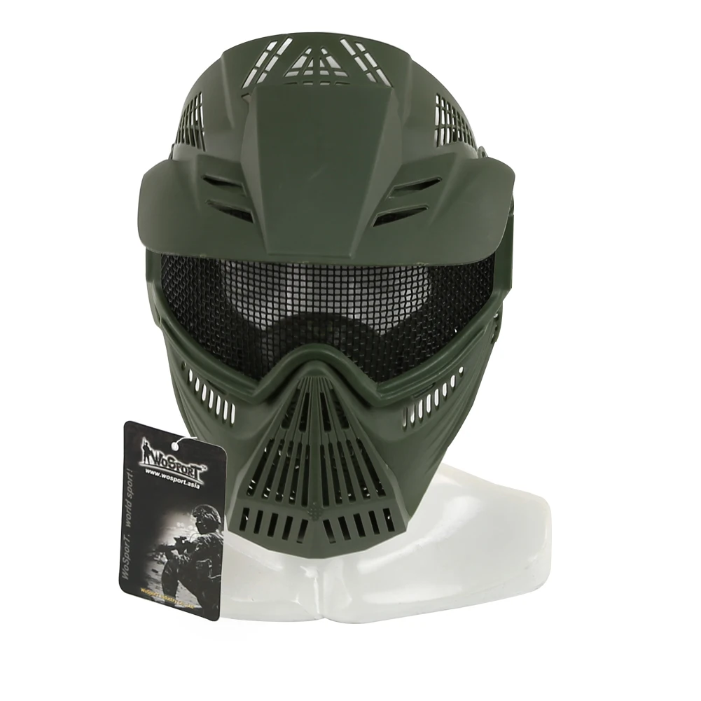 Máscara táctica cara completa paintball malla acero transpirable - imagen 4