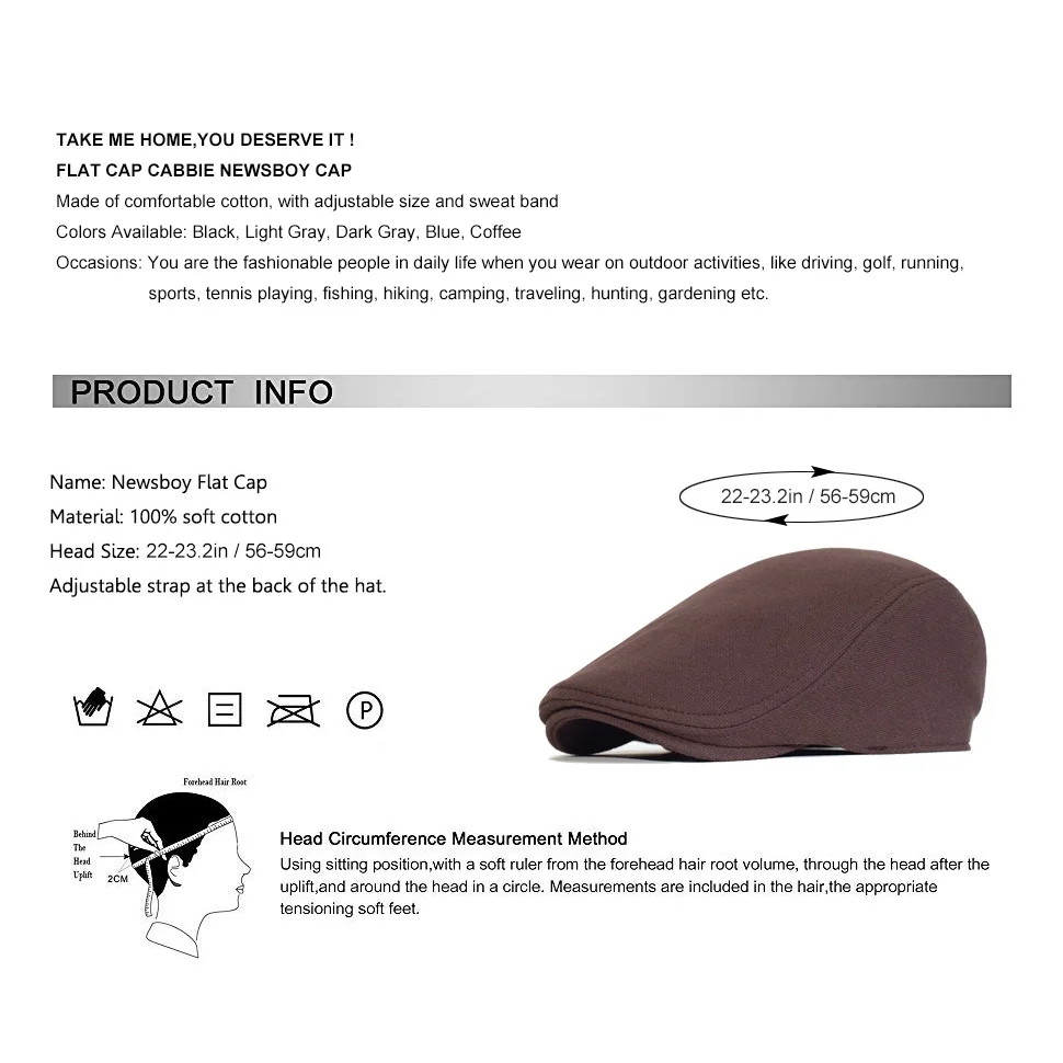 Gorra de algodón estilo vendedor de periódicos