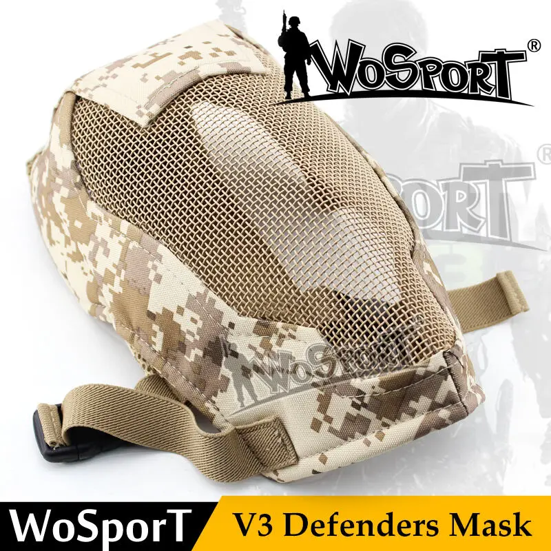 Protector facial táctico de malla metálica para caza y deportes - imagen 2