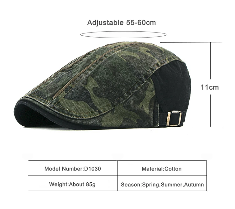 Boinas y gorras con estampado camuflaje