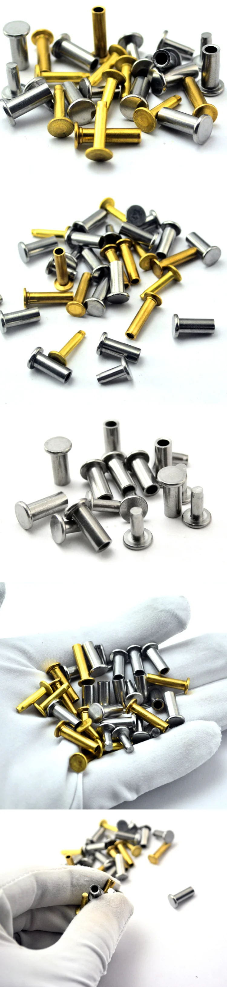 Kit de remaches de acero inoxidable y latón para cuchillos