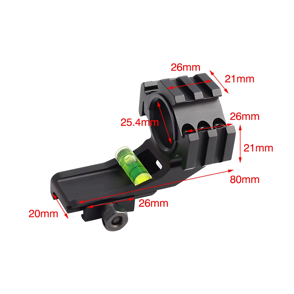 Cantilever táctico nivel burbuja linternas Picatinny 25.4-30mm