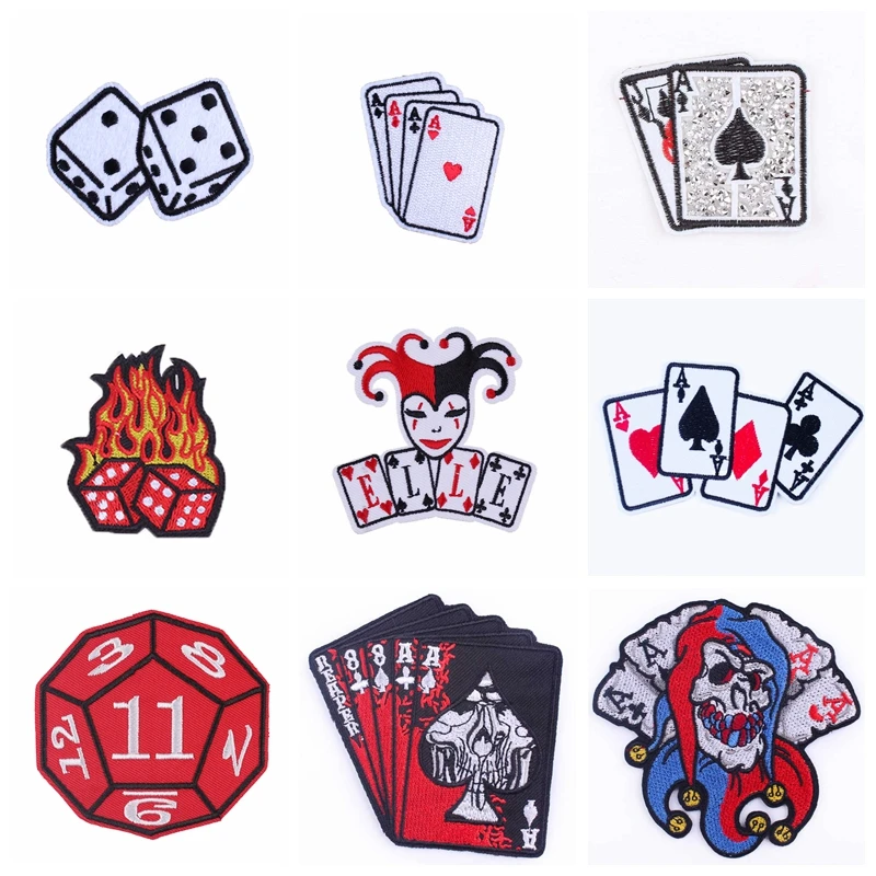 Parche bordado dados de póker táctico para coser o planchar - imagen 2