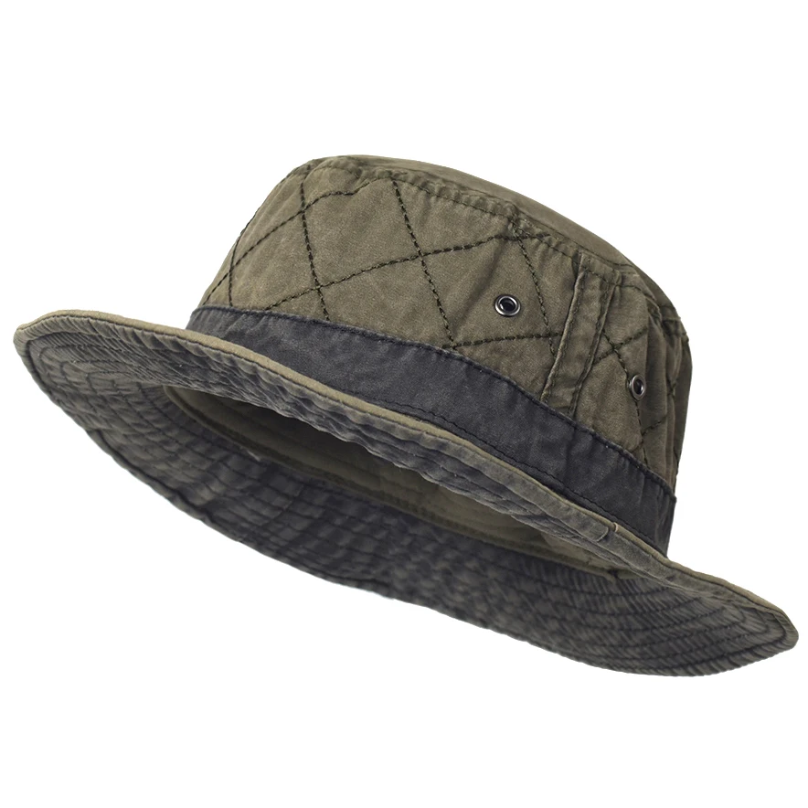 Gorro de pesca algodón lavado con ala ancha, protección solar - imagen 2