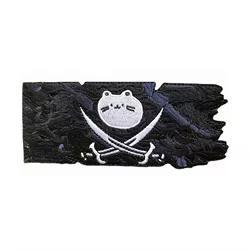 Parche bordado gato pirata – termoadhesivo para ropa y mochila