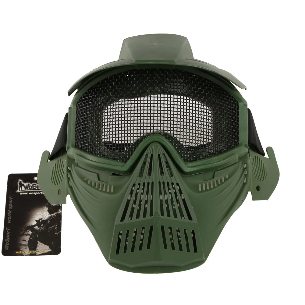 Máscara táctica cara completa paintball malla acero transpirable - imagen 2