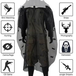 Traje Ghillie de nailon transpirable para caza y airsoft