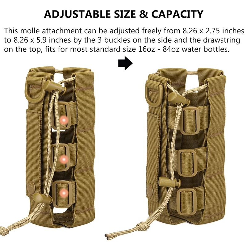 Bolsa MOLLE portabotellas táctica – Cordón ajustable - imagen 5