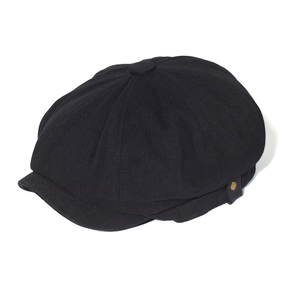 Gorra newsboy vintage Gatsby de algodón suave, sólida retro otoño - imagen 3