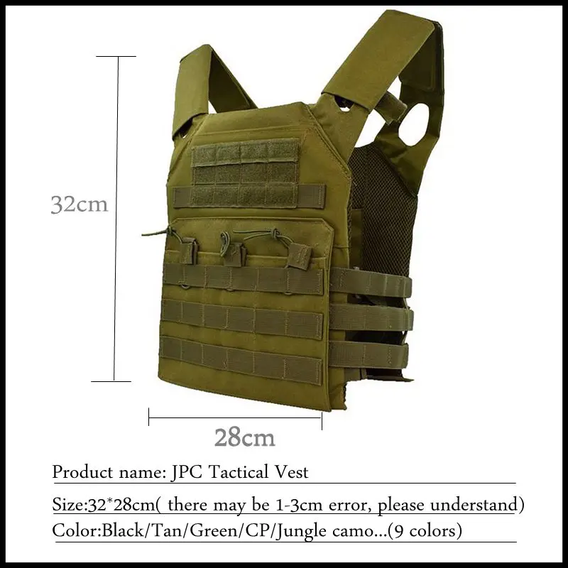 Chaleco táctico con configuración y paneles MOLLE visibles