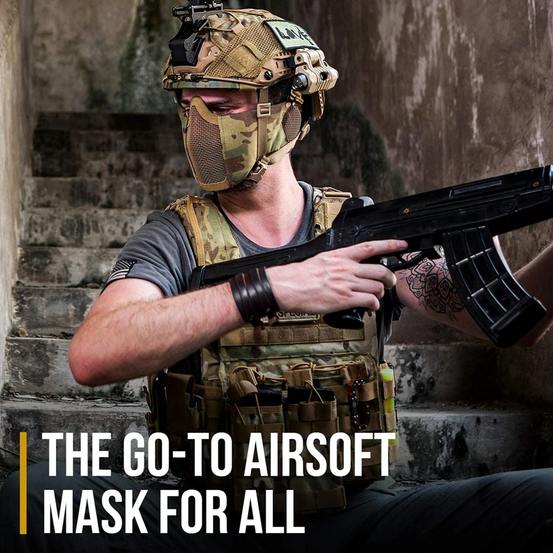 Máscara de malla Airsoft vista frontal