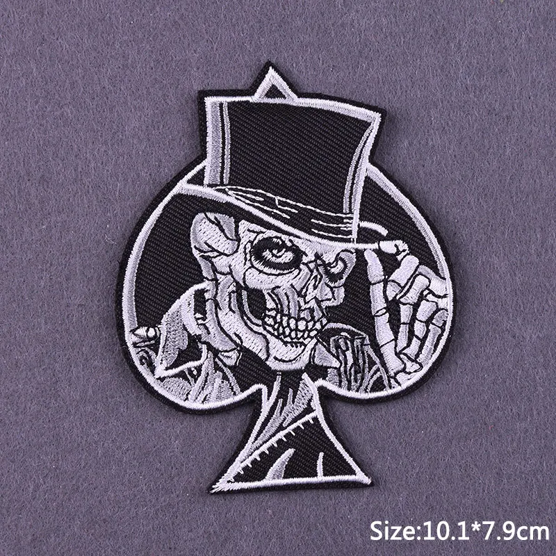 Parches bordados punk para chaqueta con calavera y planchado - imagen 5