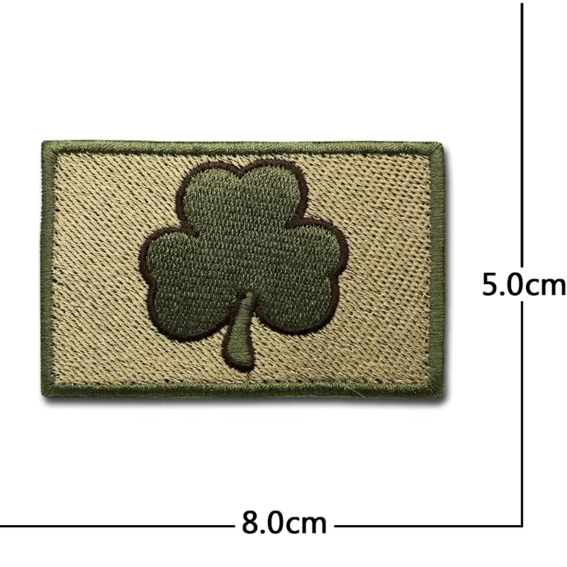 Parche bordado trébol suerte shamrock hook loop – táctico - imagen 2