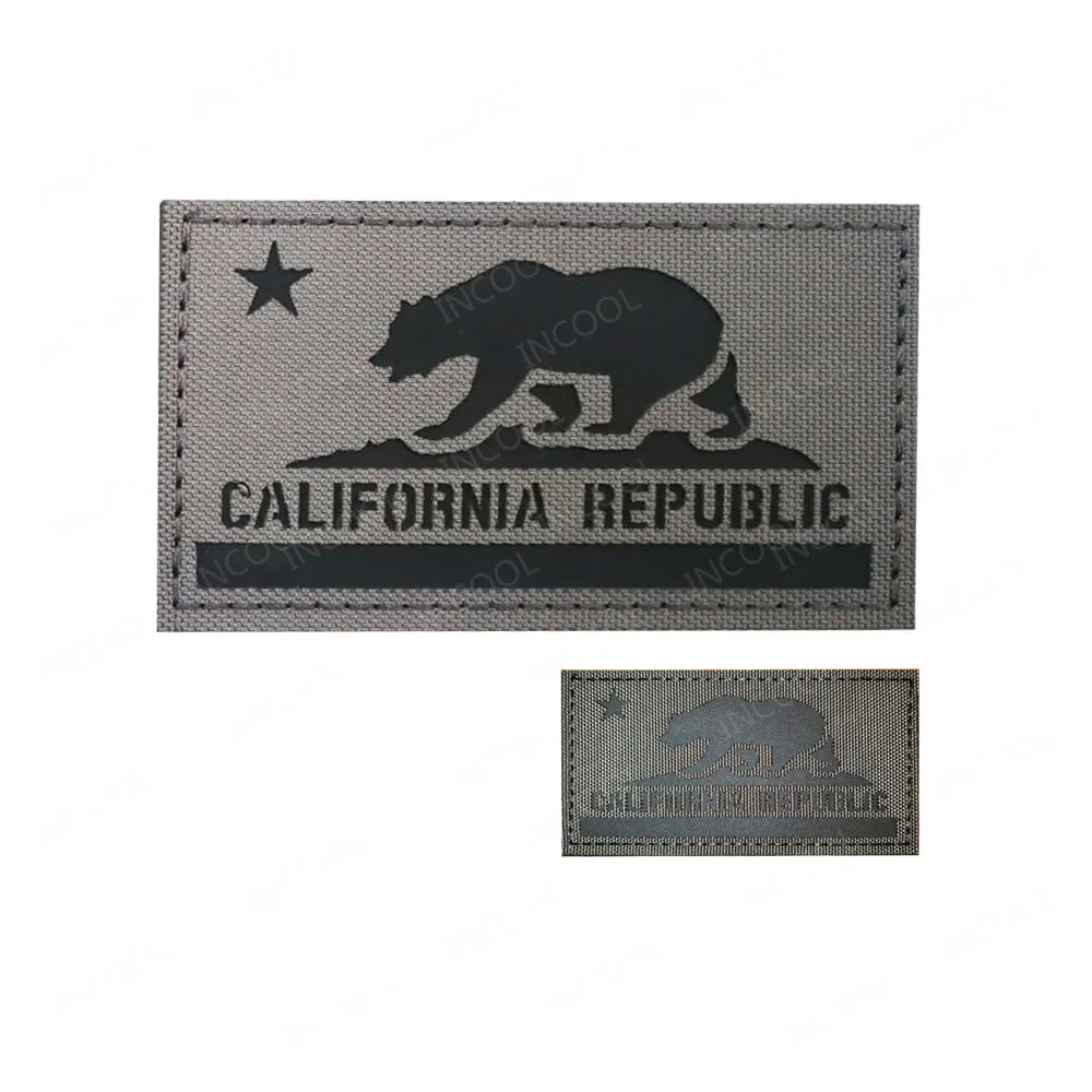 Parche táctico reflectante California – bordado que brilla en la oscuridad - imagen 2