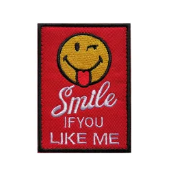 Rock Me Parche táctico cara sonriente bordado 3D para mochila