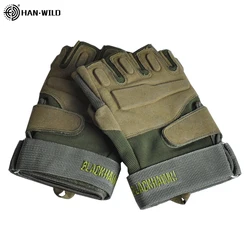 HAN WILD Guantes Tácticos Sin Dedos Paintball Airsoft Nudillo Duro