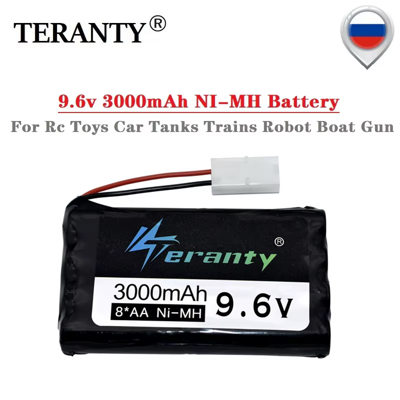 Batería NiMH recargable 9,6V 3000mAh para carros de combate y juguetes RC