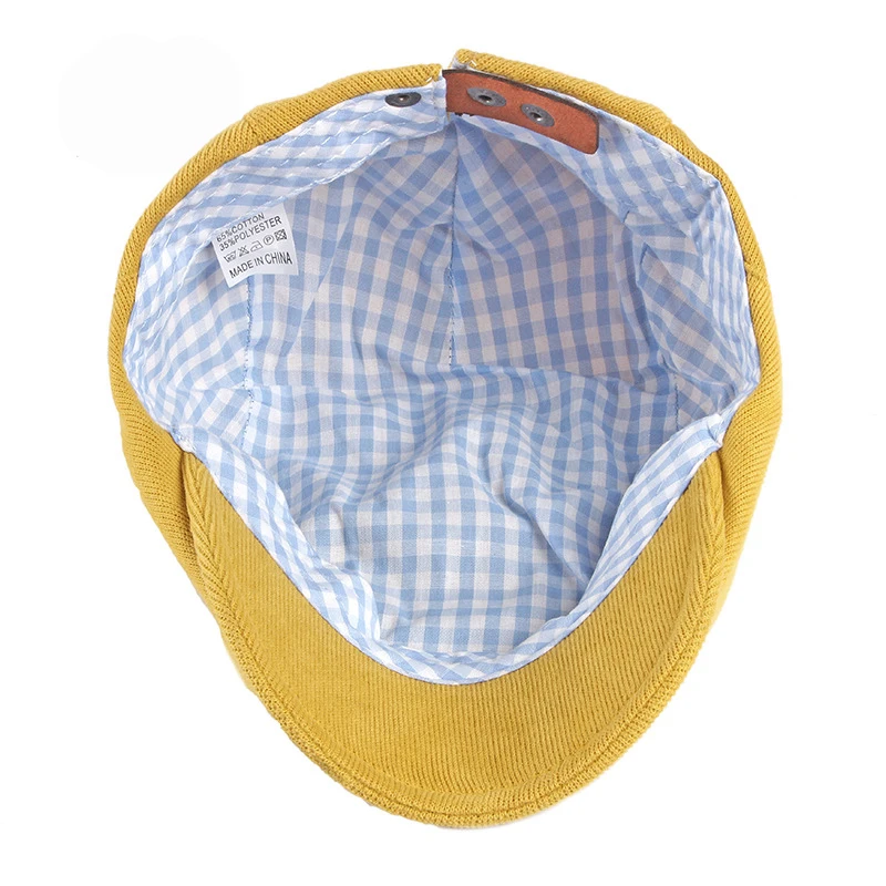 Boina táctica tejida con visera unisex color sólido amarillo - imagen 3