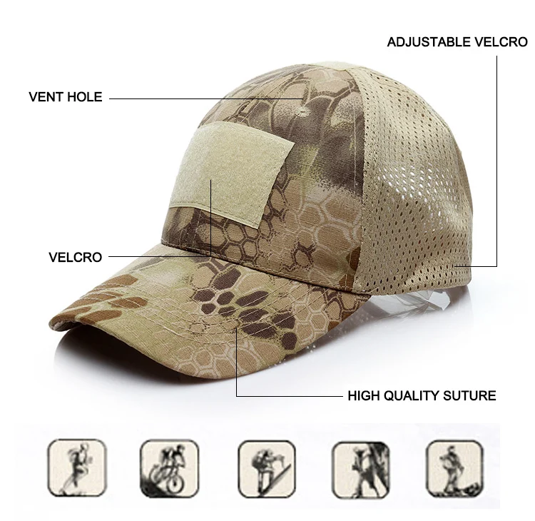 Gorra de camuflaje en look outdoor