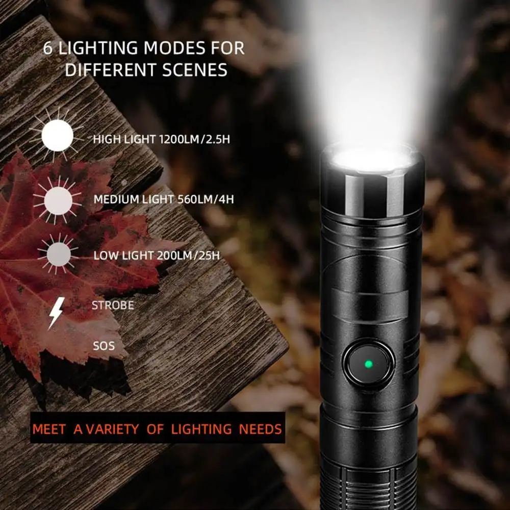 Linterna táctica LED recargable USB magnética para caza y outdoor - imagen 4