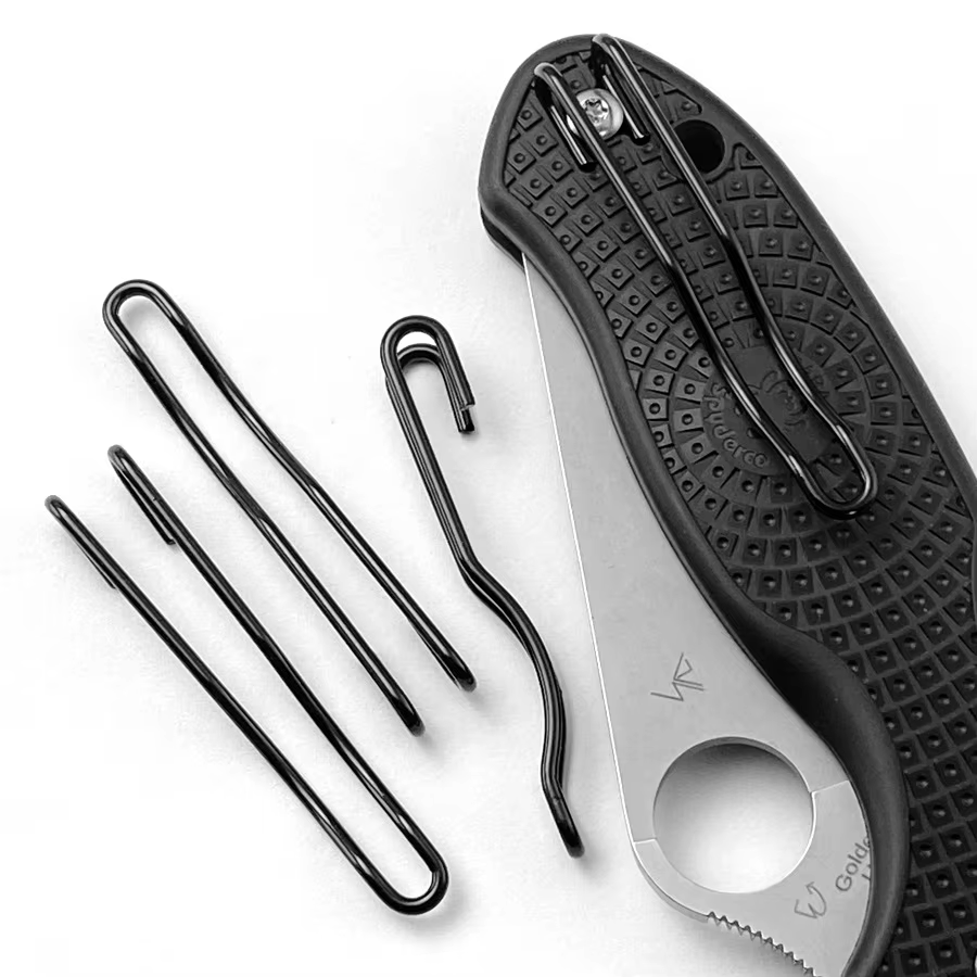 Spyderco hebilla universal de acero inoxidable para cuchillo plegable