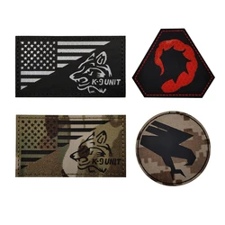 Parche táctico K9 unidad con bandera de EE. UU. IR reflectante nylon