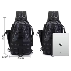 Mochila táctica de nailon bandolera para pesca y exteriores